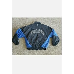 VINTAGE Logo 7 NBA Orlando Magic Puffer Jacket Shaq Sz Large